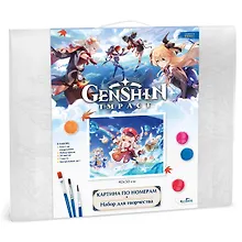 Купить Картина для раскрашивания по номерам. Геншин. Летнее приключение. 40х50 см — Фото №1