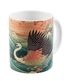 Купить Кружка Япония Журавль на волнах (керамика) (330мл) (К2024-97) — Фото №1