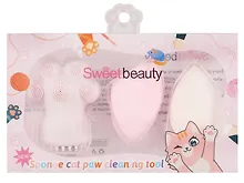 Купить Набор спонжей для макияжа и щеточки для умывания  Котик (18х10) (12-26535-161) — Фото №1