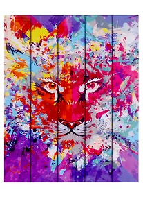 Купить Рисование по дереву. Тигр в красках — Фото №1