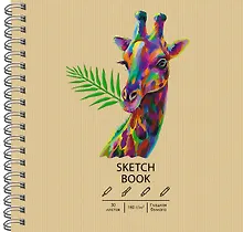 Купить Скетчбук 190*190 30л "DRAFT and CRAFT. 14", 180г/м2, обложка крафт картон, евроспираль — Фото №1