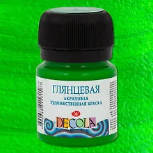 Купить Краска акриловая зеленая светлая 20мл "Декола" глянцевая, ЗХК — Фото №1