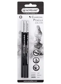 Купить Карандаши угольные 3шт ACMELIAE, блист. — Фото №1
