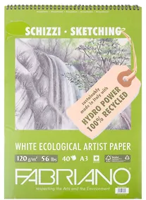 Купить Блокнот для зарисовок 29,7*42см 40л "Disegno Ecologico per Artisti" спираль, 120г/м2, Fabriano — Фото №1