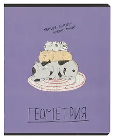 Купить Тетрадь предметная в клетку Феникс+, "Любознательные коты. Геометрия", 48 листов — Фото №1