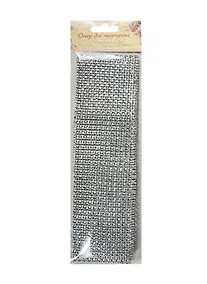 Купить Стразы на тканевой основе 150*6 см серебро (11-00815-9) — Фото №1