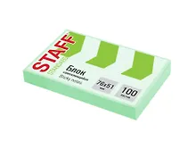 Купить Блок бумаги 76*51 "Standard" самоклеящийся зеленый 100л, Staff — Фото №1
