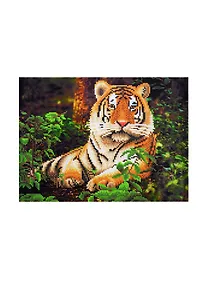 Купить Алмазная мозаика (блест.) Благородный тигр в лесу (ACA036) (30х40см) (с част. заполн.) (Рыжий Кот) (6+) (коробка) — Фото №1