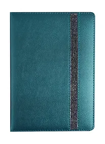 Купить Ежедневник недат. А5 160л "Напп" зеленовато-голубой металлик, кожзам, тв.переплет, обл.поролон, тонир.блок, на резинке из страз, ляссе, Escalada — Фото №1