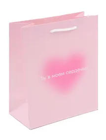 Купить Пакет А5 23*18*10 "Ты в моем сердечке. Basic" жен., бум.мат.ламинат — Фото №1