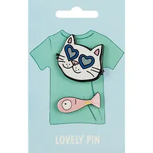 Купить Набор значков Кот с рыбой (акрил) — Фото №1