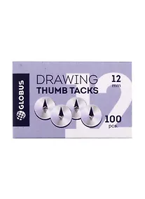 Купить Кнопки канцелярские 100 штук, 12 мм, металл — Фото №1