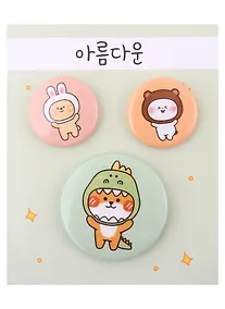 Купить Набор значков Kawaii Зверюшки (металл) (2 шт 25мм, 1 шт 38мм) — Фото №1