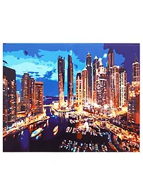 Купить Набор д/творчества Рыжий кот Холст с красками 30х40см Огни ночного города Х-8095 — Фото №1