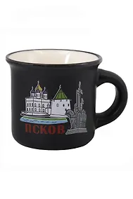 Купить Кружка-мини черная Псков (5см) (фарфор) (Псков) (065-9-M-25-BL) — Фото №1