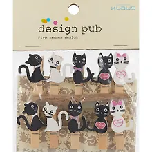 Купить Прищепки Коты парочки 10 шт (дерево) — Фото №1