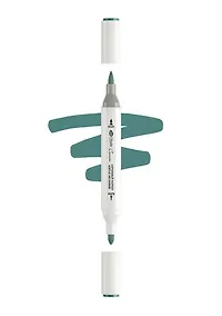 Купить Маркер акриловый "Сонет" сине-зеленый, двусторонний, перо кисть/пуля — Фото №1