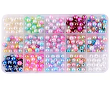 Купить Набор бусин для творчества № 6, перламутровые, размер 8 мм, ПВХ-упаковка — Фото №1