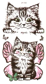 Купить Тату "Котики ч/б" (2 вида) (6х10,5см) — Фото №1