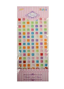 Купить Наклейки квадраты, 105 шт, 0.8 см, микс цветов — Фото №1