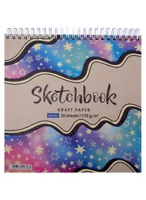 Купить Скетчбук "Сияние звёзд", 20 х 20 см, 30 листов — Фото №1