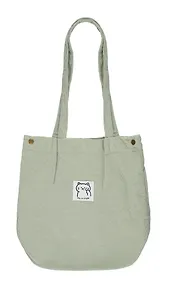 Купить Сумка-шоппер с кнопкой мятная (вельвет) (33х31) — Фото №1