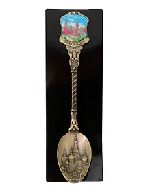 Купить Ложка сувенирная Москва Коллаж - ХВБ (металл, фольга) (цв.бронза) (221BR-20-18) — Фото №1