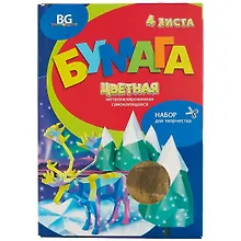 Купить Бумага цветная 04цв 04л А4 "Северное сияние" самокл., металлиз., карт.папка — Фото №1