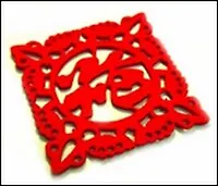 Купить Подставки войлочные Иероглифы (6 шт.) красные (002346) — Фото №1