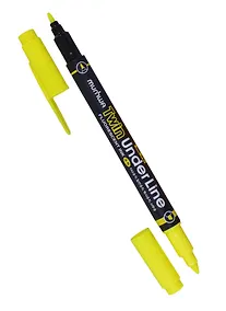 Купить Текстовыделитель MunHwa, Twin UnderLine, двухсторонний желтый 4/0,5 мм — Фото №1