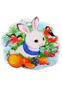 Купить Плакат вырубной А4 "Заяц в дарах зимы" — Фото №1