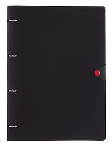 Купить Тетрадь А4 80 листов, клетка, "Favorite Black. No 4" на кольцах, сменный блок, на кнопке — Фото №1