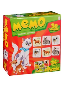 Купить Игра Мемо (30 фишек) + ПАЗЛЫ (24 элемента). ДОМАШНИЕ ЛЮБИМЦЫ (Арт. МП-0366) другой стандарт — Фото №1