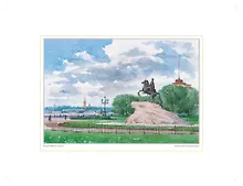 Купить Постер Виды Санкт-Петербурга Медный всадник б/ф, 30*40см [ХА40-006] — Фото №1
