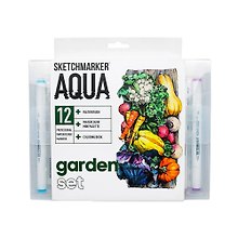Купить Маркеры акварельные 12цв Aqua Pro Garden, к/к, Sketchmarker — Фото №1