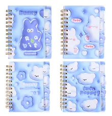 Купить Записная книжка А7 70л "Зайчики" карт.обл., спираль, карт.разделители, ассорти — Фото №1