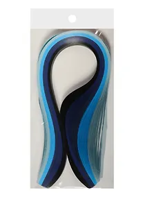 Купить Бумага для квиллинга в пакете с подложкой (10mm) (120 листов) (52cm), оттенки синего (11-23988 — Фото №1