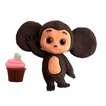 Купить Фигурка Чебурашка, с аксессуаром вишневый маффин, Funky Toys, (4х11х13), (CHE2403-4) — Фото №1