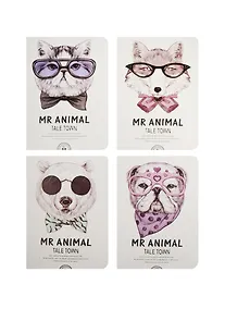 Купить Записная книжка А6 24л кл. "Mr.Animal" карт.обл., сшивка, ассорти, Languo — Фото №1