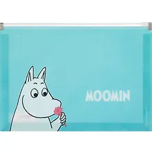 Купить Папка на молнии А5 MOOMIN "Муми-тролль с цветочком пластик — Фото №1
