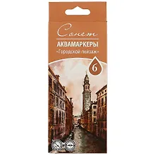 Купить Акварельные маркеры «Городской пейзаж», Сонет, 6 цветов — Фото №1