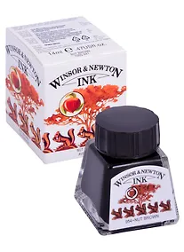 Купить Тушь художественная Winsor&Newton, 14 мл, орехово-коричневая — Фото №1