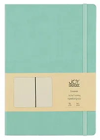 Купить Книга для записей А4- 96л кл. "Joy Book. Ментоловый" иск.кожа, тв.переплет, ляссе, резинка, инд.уп. — Фото №1