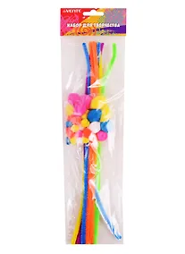 Купить Набор для творчества deVENTE пушистые помпоны 30 шт ассорти, в пластиковом пакете с блистерным подвесом — Фото №1