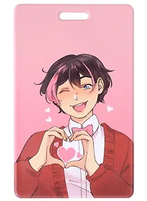 Купить Чехол для карточек Аниме Парень с сердцем (цветной) — Фото №1