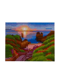 Купить Алмазная мозаика ТМ Рыжий Кот 22х32см с подрамником с полным заполнением (класс.) (22 цв.) РАССВЕТ НА ПОБЕРЕЖЬЕ (Арт. AC22099) — Фото №1