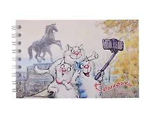 Купить Блокнот А6 60л СПб "Кошарики в Питере. Селфи" спираль — Фото №1