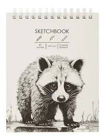 Купить Скетчбук А6+ 40л "Енотик" 100г/м2, мат.ламинация, евроспираль, 7БЦ, офсет — Фото №1