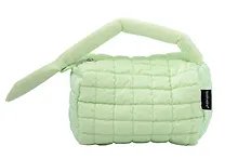 Купить Косметичка стеганная с объёмной ручкой (мятная) (текстиль, PU) (20х13см) — Фото №1