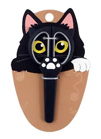 Купить Ножницы 130мм "Котик" детские, черные, чехол, подвес — Фото №1
